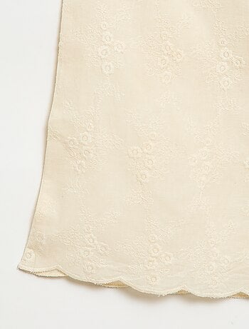 Pantalon en popeline avec broderies