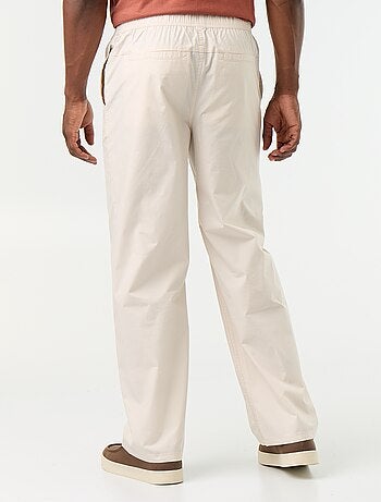 Pantalon en popeline taille élastiquée