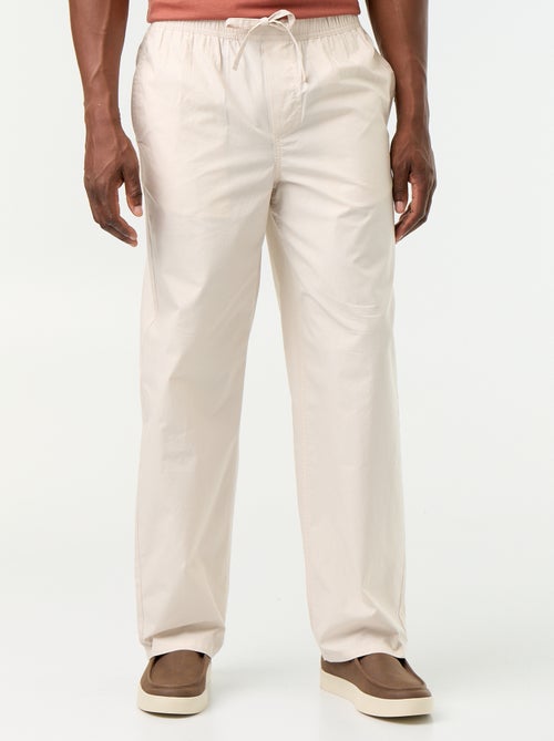 Pantalon en popeline taille élastiquée - Kiabi Pantalon en popeline taille élastiquée - Kiabi