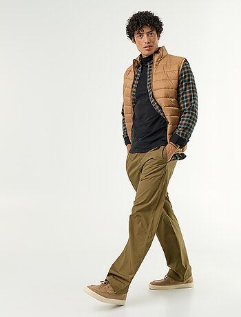 Pantalon en popeline taille élastiquée