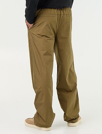 Pantalon en popeline taille élastiquée