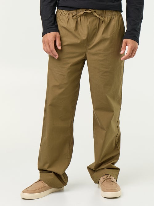 Pantalon en popeline taille élastiquée - Kiabi Pantalon en popeline taille élastiquée - Kiabi