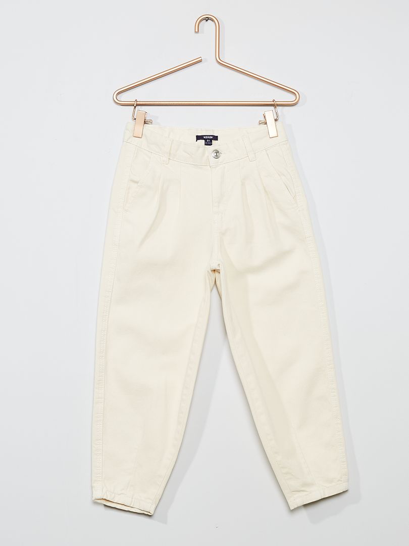 Pantalon en pur coton blanc - Kiabi