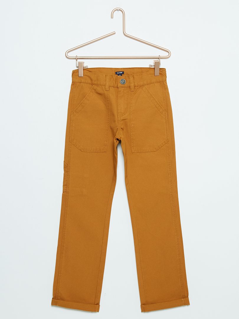 Pantalon en pur coton JAUNE - Kiabi