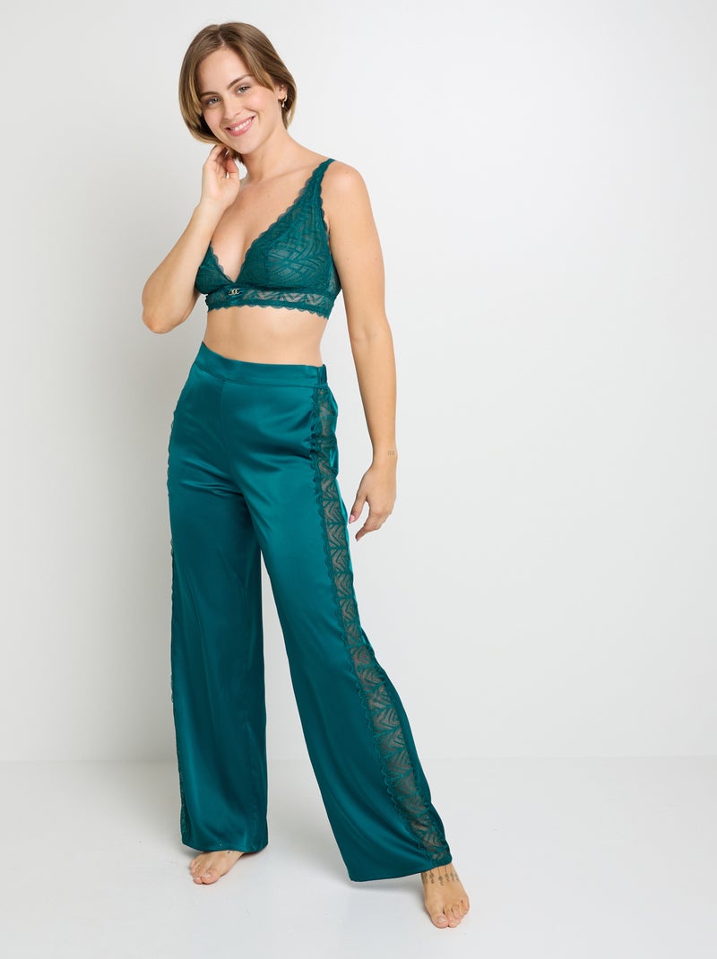 Pantalon en satin Femme - RougeGorge Lingerie Bleu - Kiabi