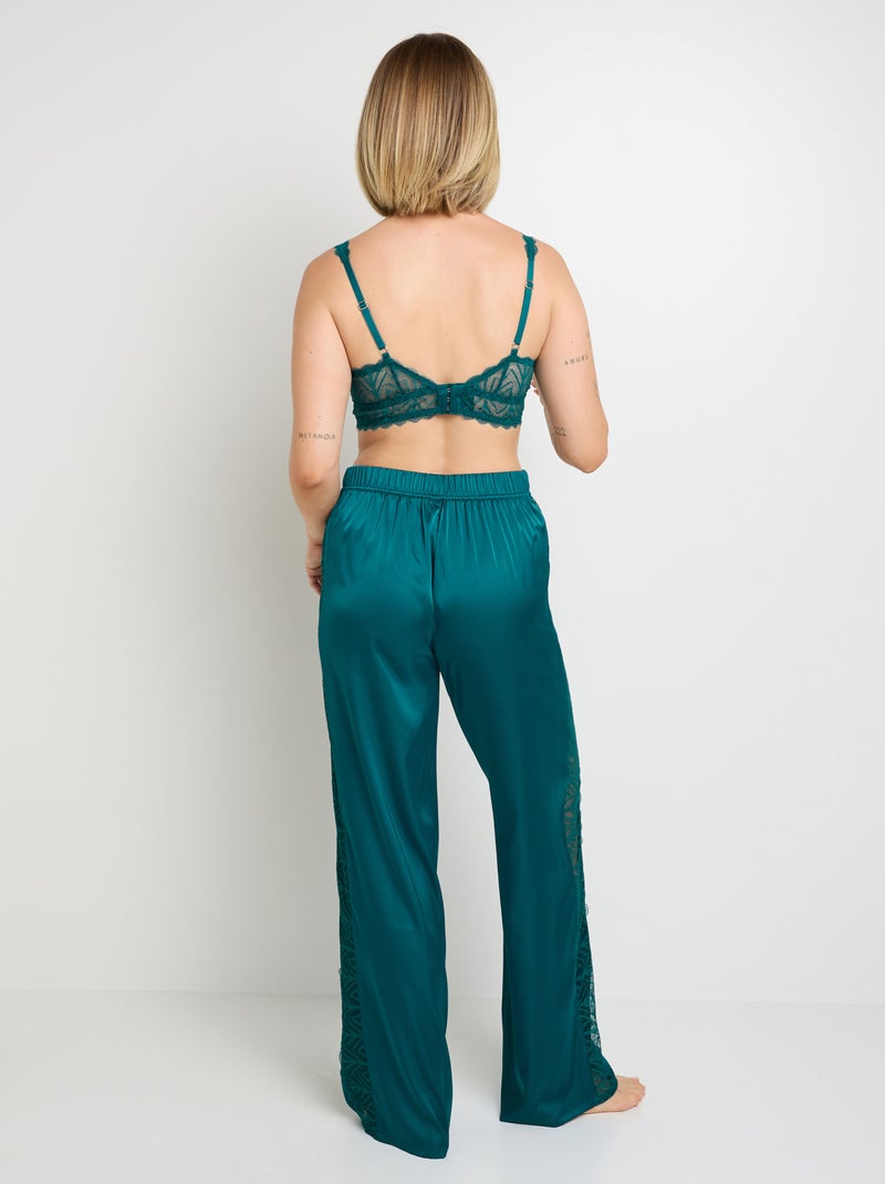 Pantalon en satin Femme - RougeGorge Lingerie Bleu - Kiabi
