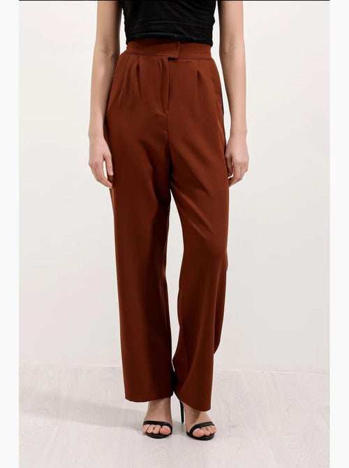 Pantalon en satin plissé taille haute à jambes larges bdart - Kiabi Pantalon en satin plissé taille haute à jambes larges bdart - Kiabi