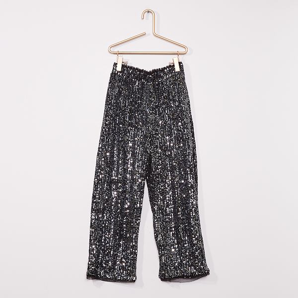 Pantalon En Sequins Fille 3 12 Ans Noir Kiabi 15 00