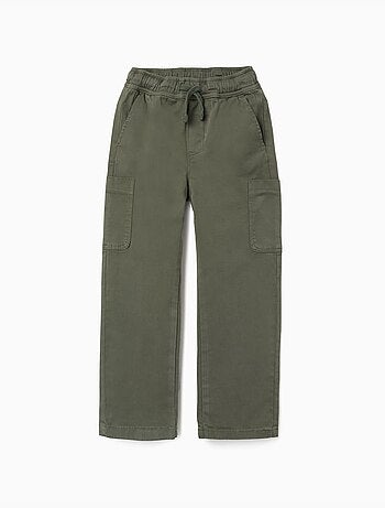 Pantalon en sergé à coupe droite avec poches cargo