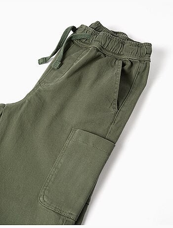 Pantalon en sergé à coupe droite avec poches cargo