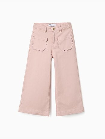 Pantalon en sergé à jambe large avec poches à l'avant