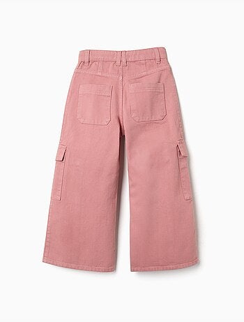 Pantalon en sergé à jambe large avec poches cargo