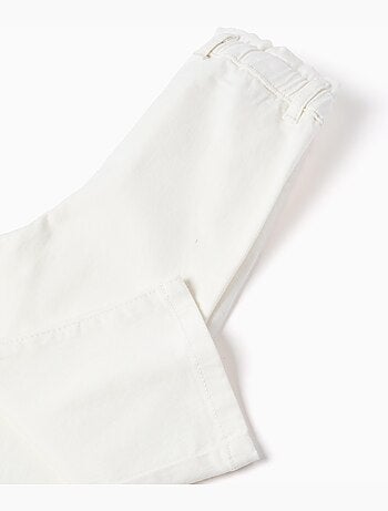 Pantalon en sergé à jambe large et taille paperbag