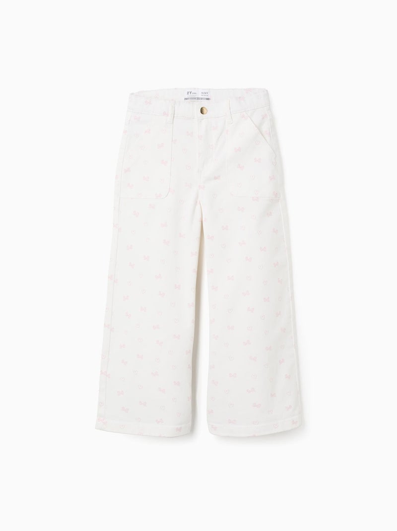 Pantalon en Sergé à Motif Beige clair - Kiabi