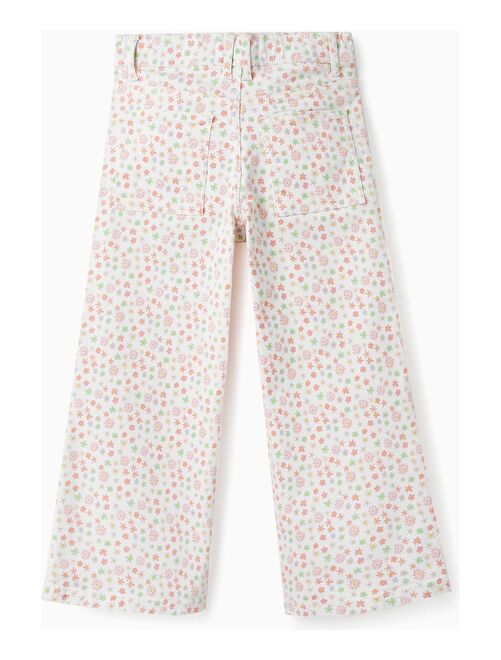 Pantalon en sergé à motif floral pour fille 'Wide Leg'  THE WAVE TRIBE - Kiabi