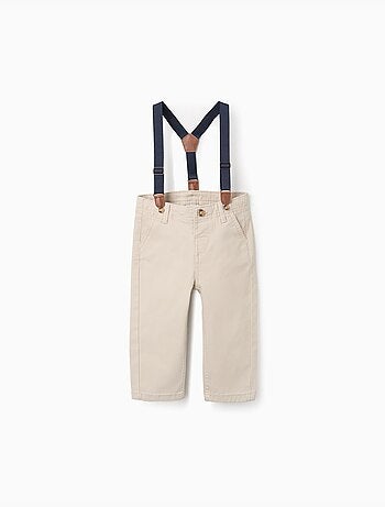 Pantalon en sergé avec bretelles amovibles