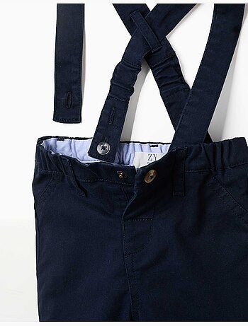 Pantalon en sergé avec bretelles amovibles