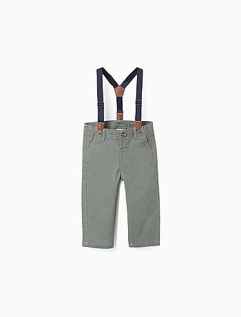 Pantalon en sergé avec bretelles amovibles