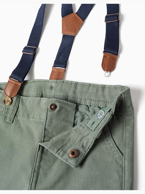Pantalon en sergé avec bretelles amovibles - Kiabi