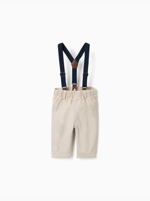 Pantalon en sergé avec bretelles - Kiabi Pantalon en sergé avec bretelles - Kiabi