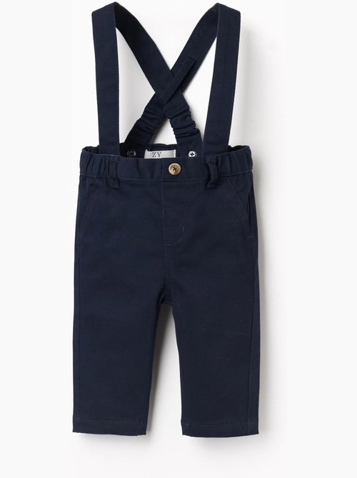 Pantalon en sergé avec bretelles - Kiabi