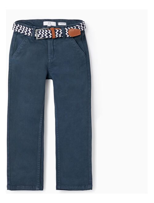 Pantalon en sergé avec ceinture pour garçon 'Slim Fit'  ATLANTIC COMPANY - Kiabi