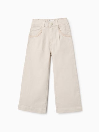 Pantalon en Sergé avec Détails de Corde