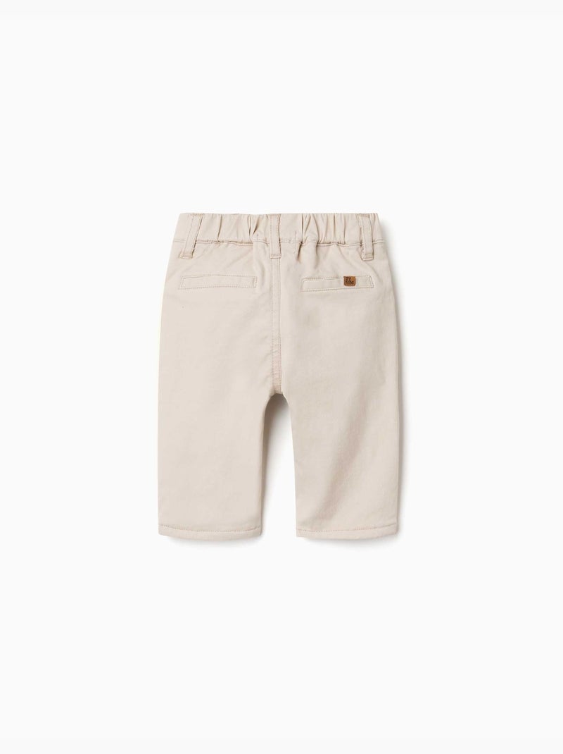 Pantalon en sergé avec doublure Beige clair - Kiabi