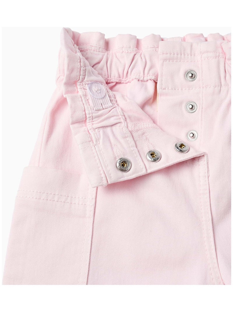 Pantalon en Sergé avec Poches Cargo Rose clair - Kiabi