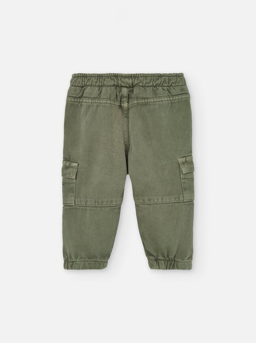 Pantalon en sergé avec poches cargo - Kiabi