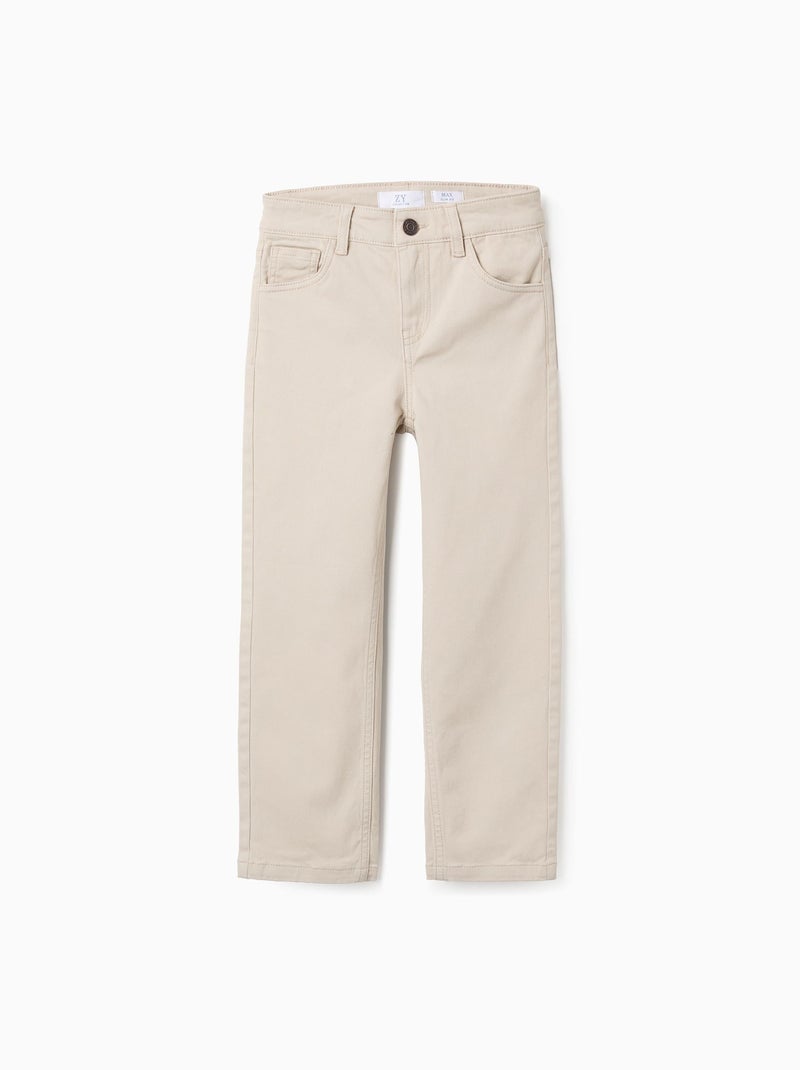 Pantalon en Sergé Beige clair - Kiabi
