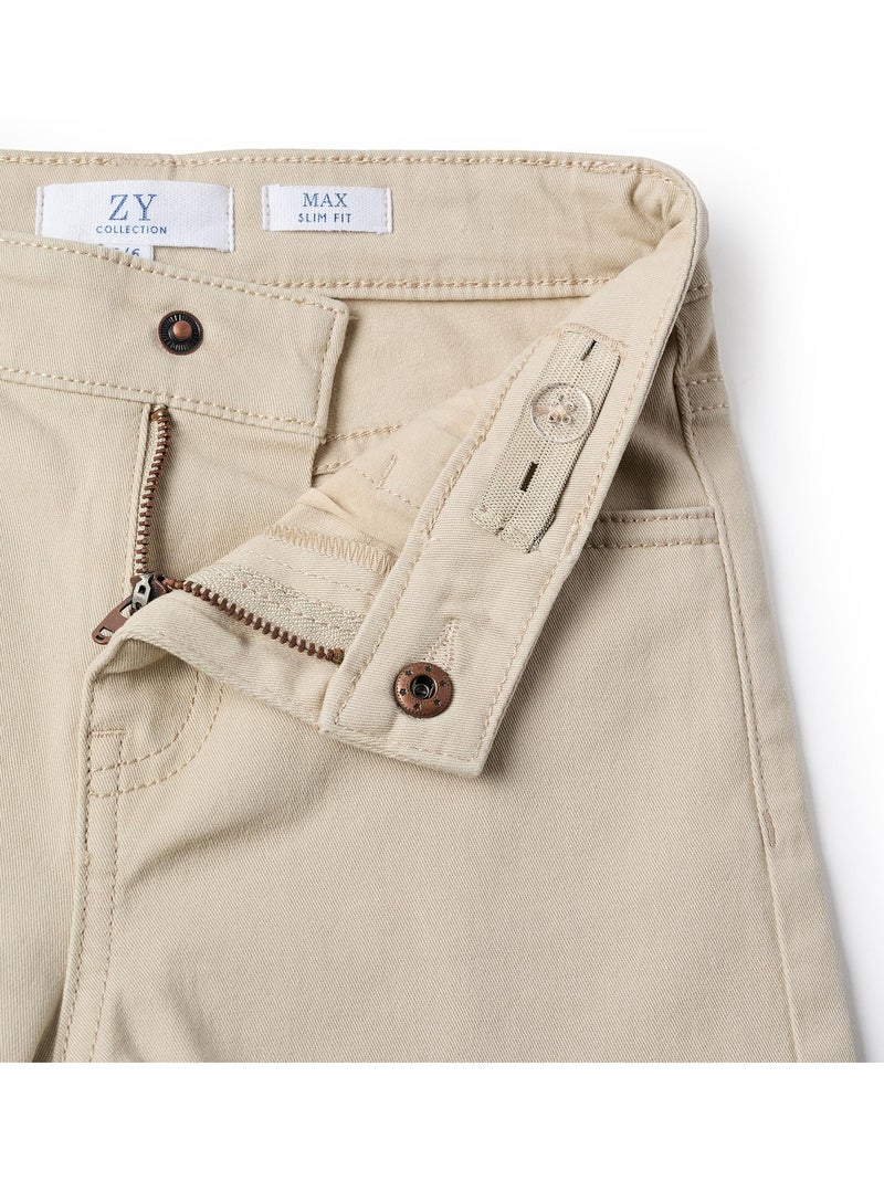 Pantalon en Sergé Beige clair - Kiabi