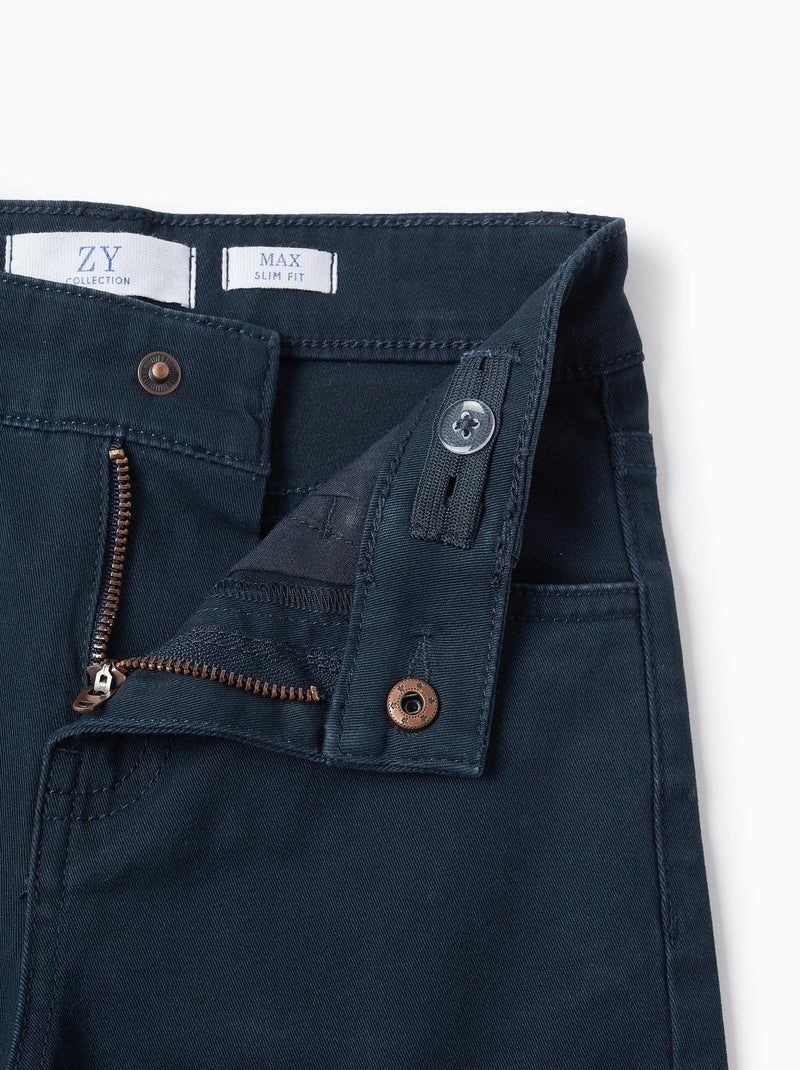 Pantalon en Sergé Bleu foncé - Kiabi