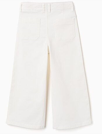 Pantalon en sergé de coton à jambe large