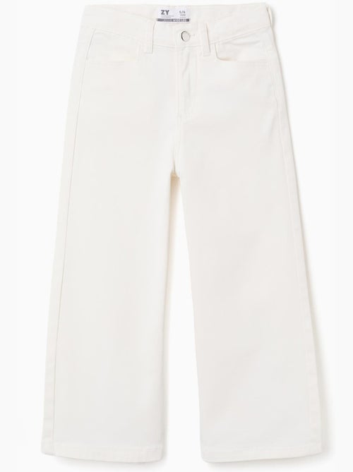 Pantalon en sergé de coton à jambe large - Kiabi