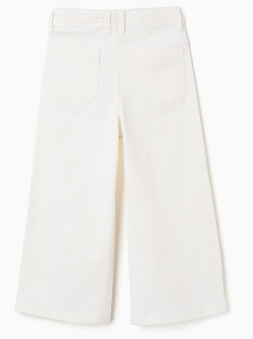 Pantalon en sergé de coton à jambe large - Kiabi