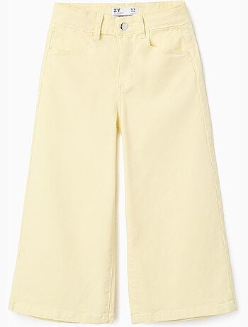 Pantalon en sergé de coton à jambe large