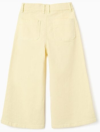 Pantalon en sergé de coton à jambe large