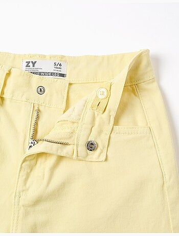 Pantalon en sergé de coton à jambe large