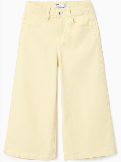 Pantalon en sergé de coton à jambe large - Kiabi