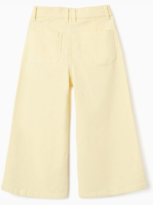 Pantalon en sergé de coton à jambe large - Kiabi