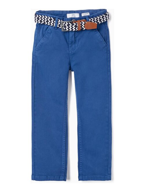 Pantalon en sergé de coton avec ceinture pour garçon  ATLANTIC COMPANY - Kiabi