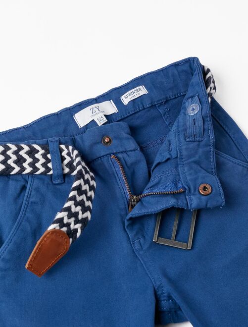 Pantalon en sergé de coton avec ceinture pour garçon  ATLANTIC COMPANY - Kiabi