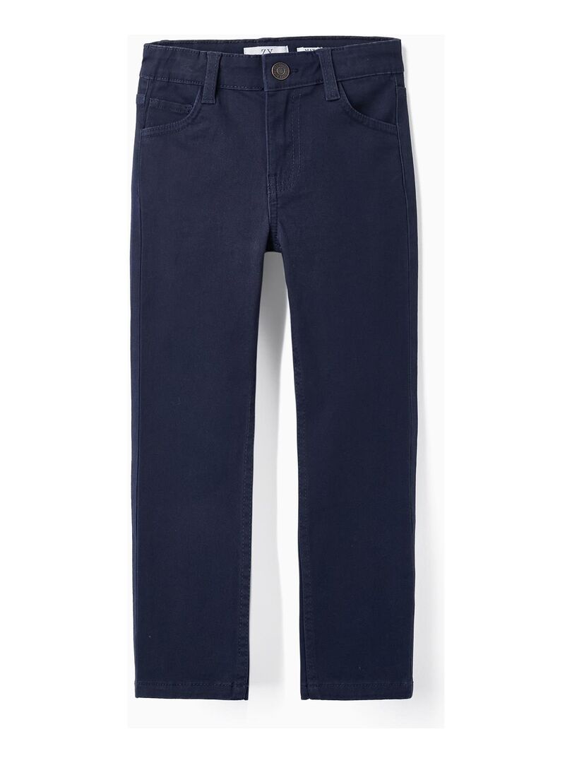 Pantalon en Sergé de Coton pour Garçon  NOËL Bleu foncé - Kiabi