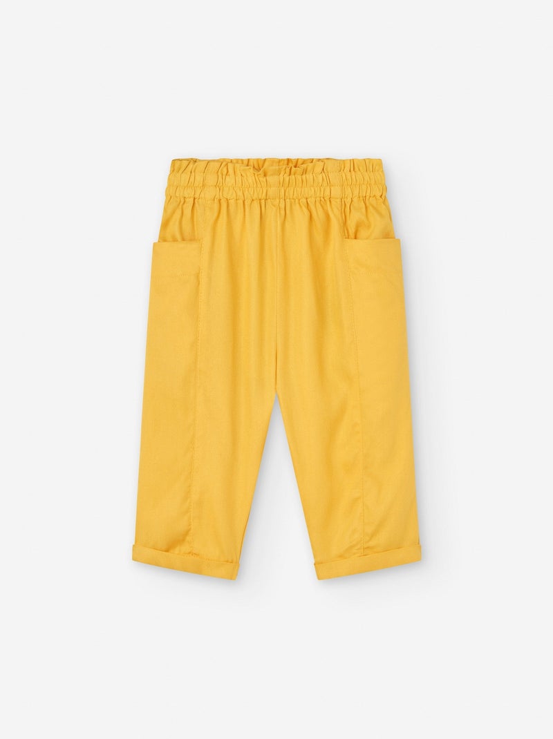 Pantalon en Sergé Jaune - Kiabi