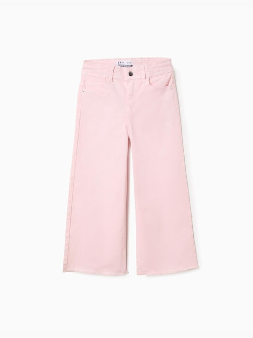 Pantalon en Serge Large avec Ourlets Effilochés - Kiabi