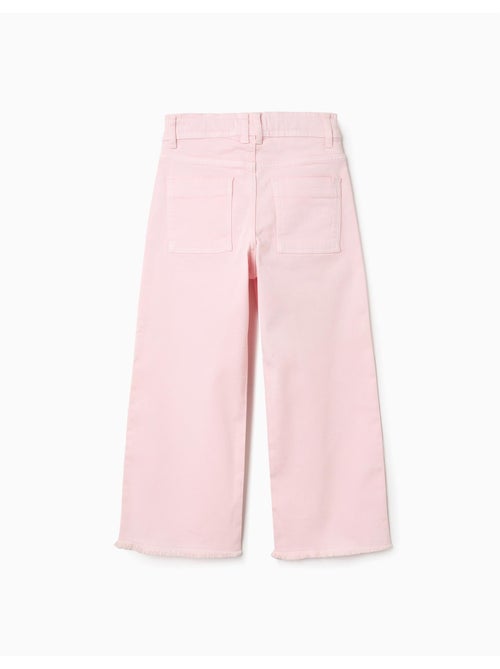 Pantalon en Serge Large avec Ourlets Effilochés - Kiabi