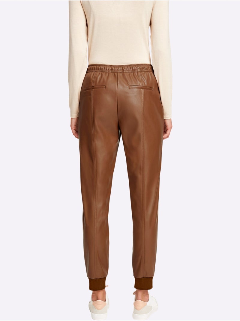 Pantalon En Synthétique - Taille Standard - Helline Marron - Kiabi