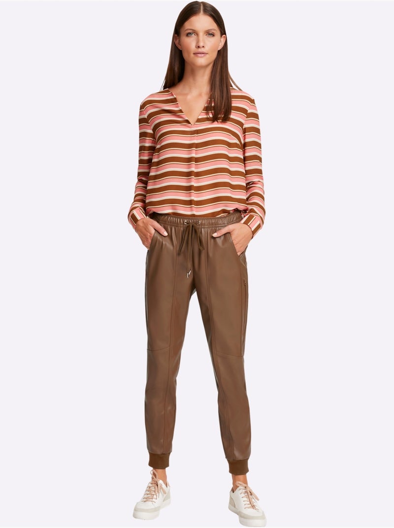 Pantalon En Synthétique - Taille Standard - Helline Marron - Kiabi