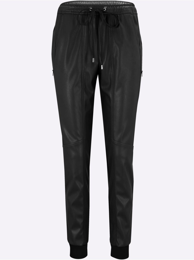 Pantalon En Synthétique - Taille Standard - Helline Noir - Kiabi